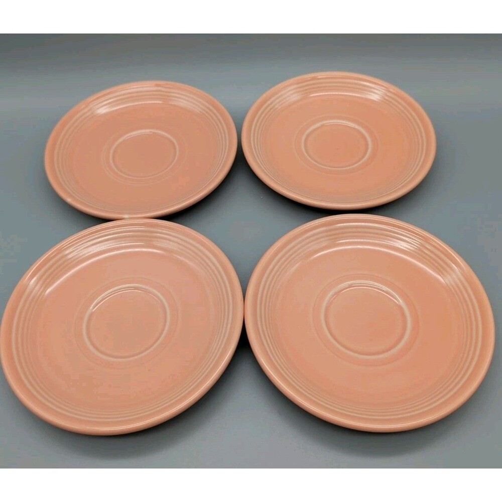 4 Apricot Fiesta Saucers 5.75" Fiestaware Homer Laughlin USA